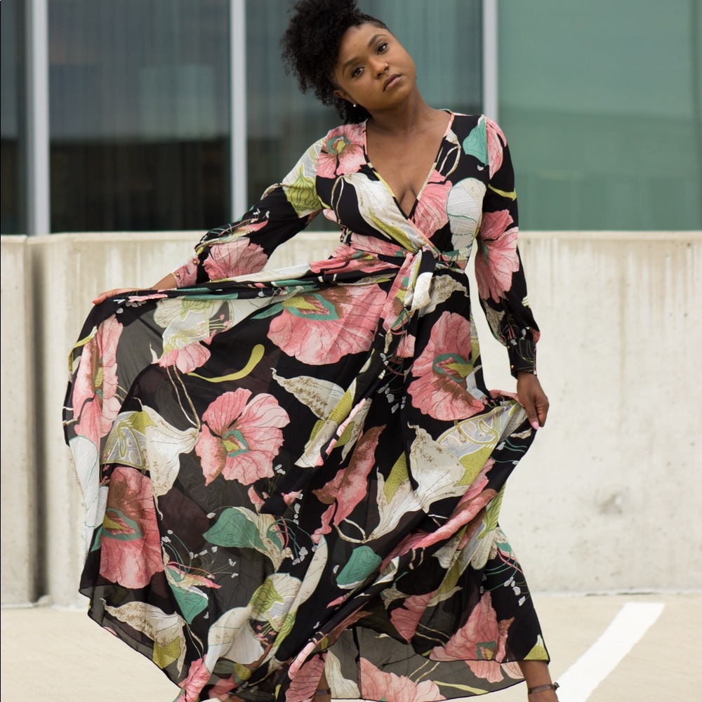 Black Floral Maxi Dress